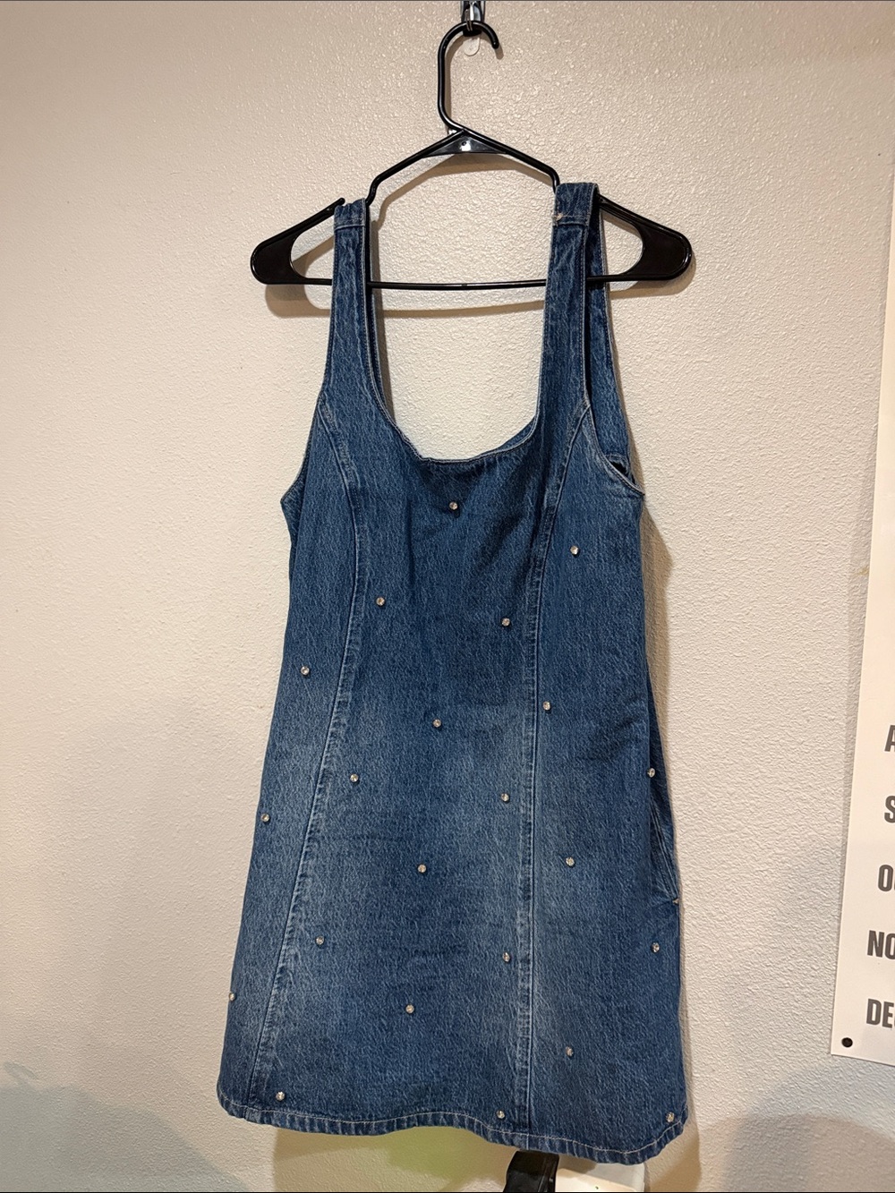 Blank NYC Blue Denim Studded Tank Mini Dress